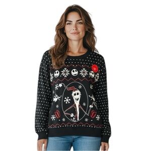 Disney Nightmare Before Christmas Light-Up Sweatshirt‎ Women Small Black